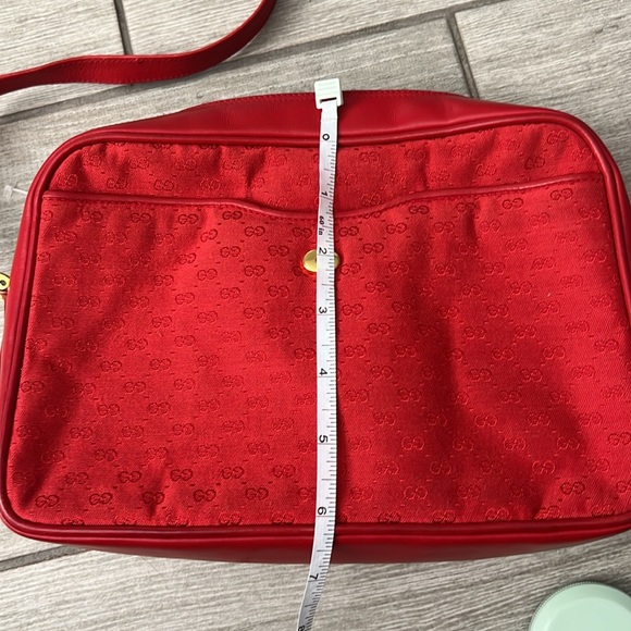 Vintage Gucci Red Canvas and Leather Crossbody Bag EUC - Picture 8 of 15